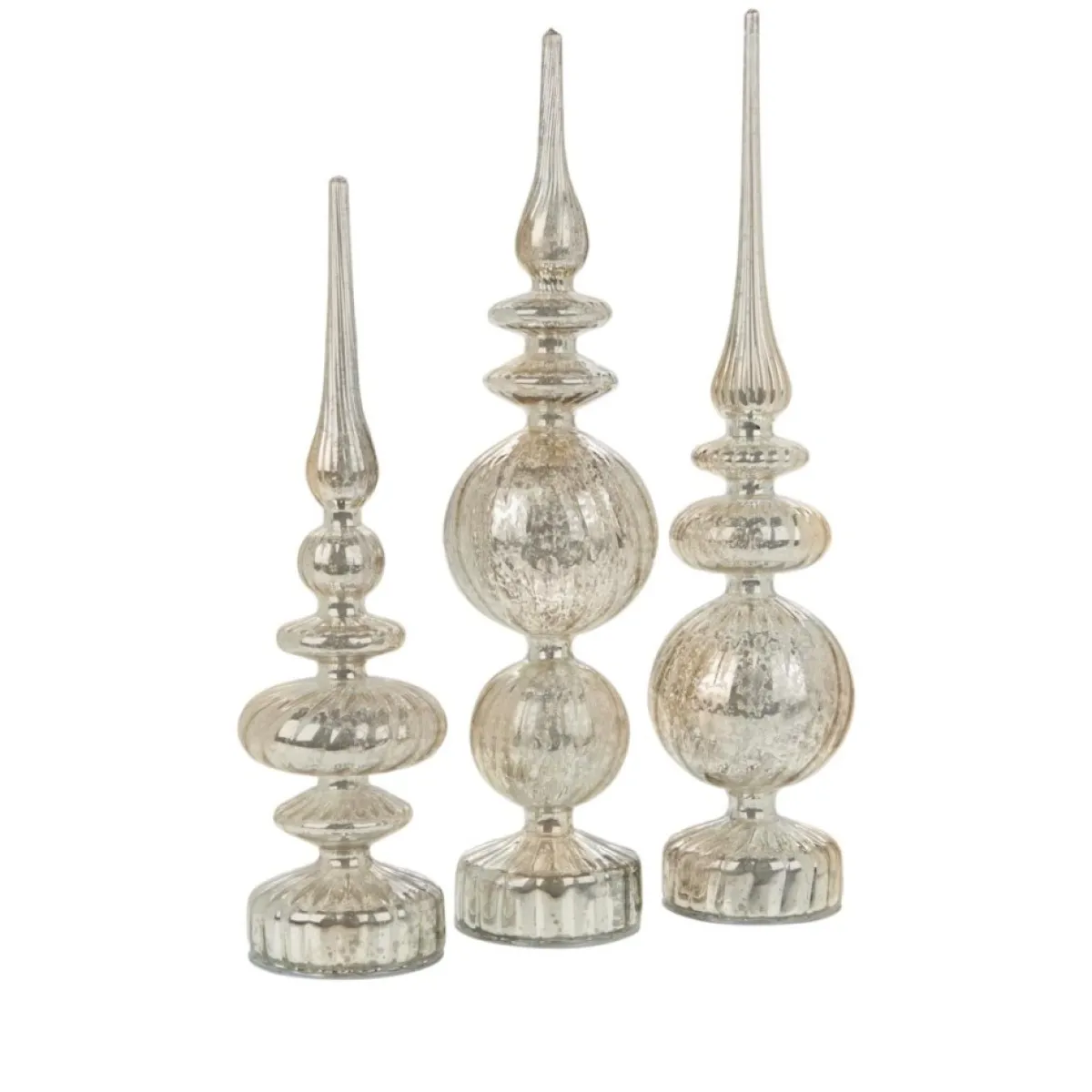 Alison at Home Indoor Decor | Illuminated Glass Finials With Timers 3-Piece Set