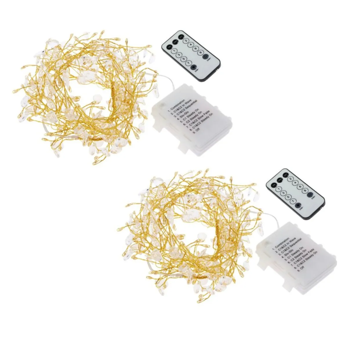august & leo Indoor Decor | As Is Handmade Crystal Beaded Multifunction Led Garland 2-Pack