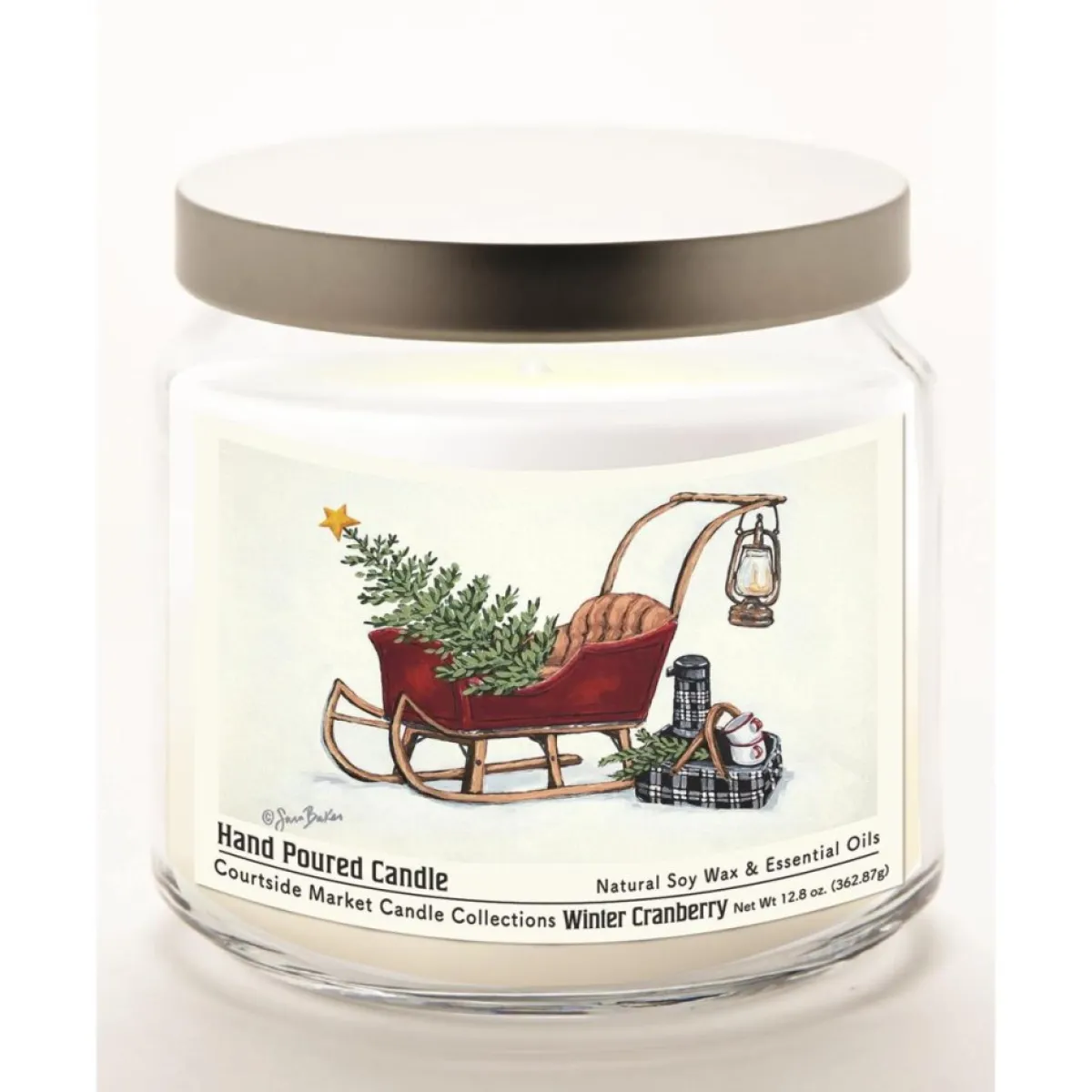 Courtside Market Candles | Believe Wax Candle In Glass Jar With Silver Lid