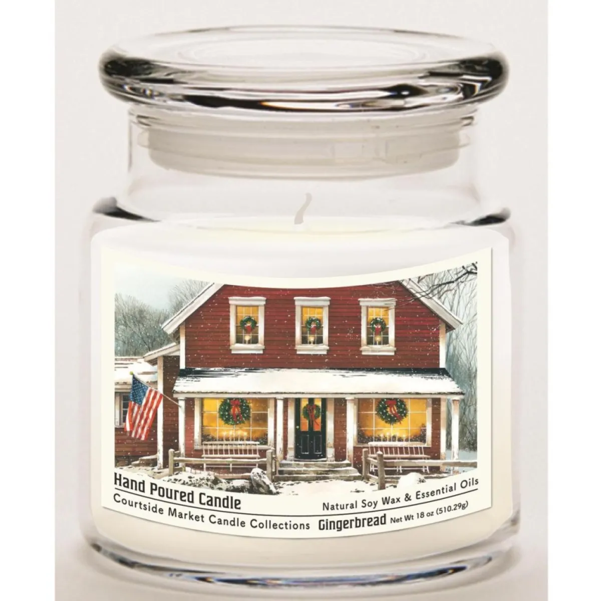 Courtside Market Candles | Candle W/ Essential Oils + Lid - Christmas Farmhouse