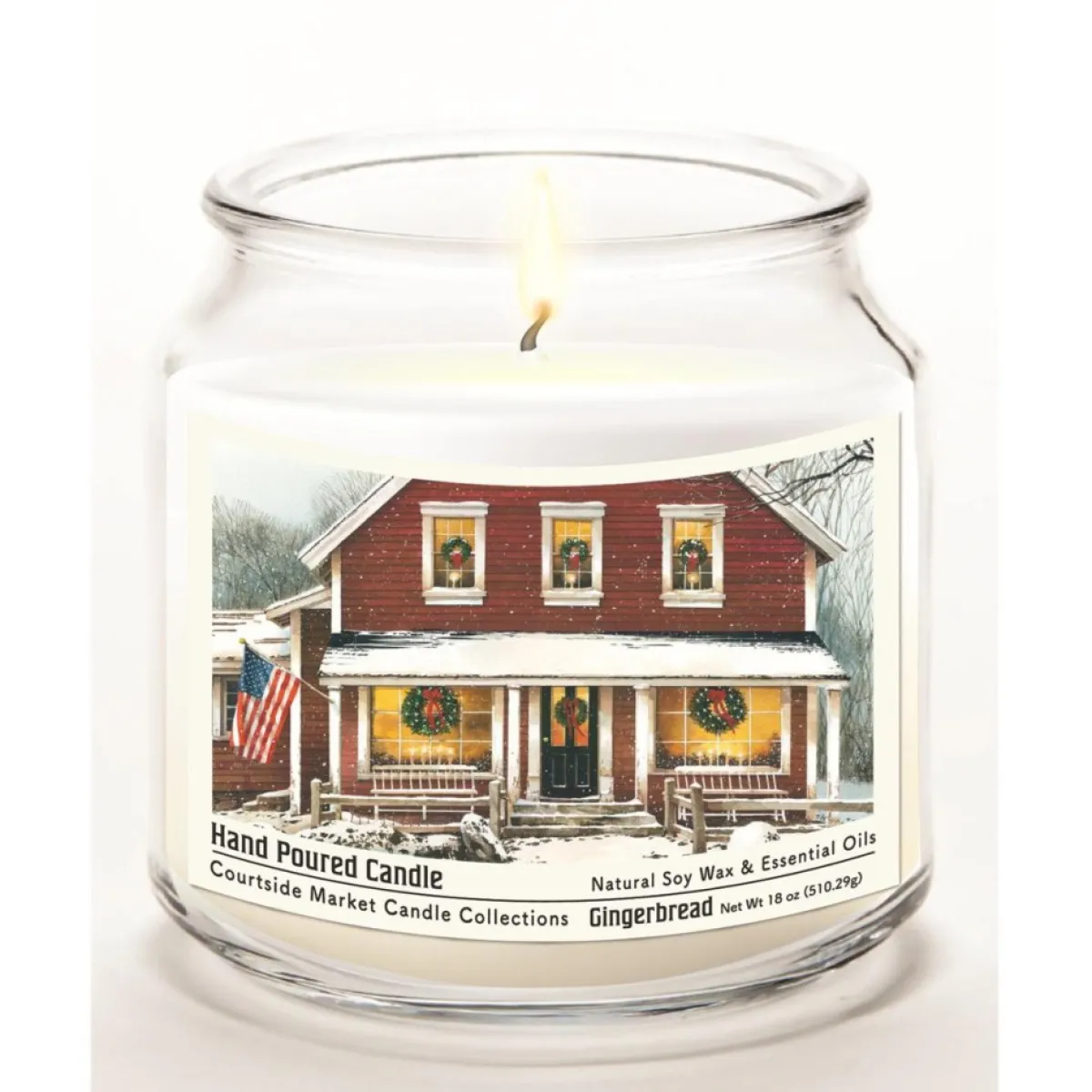 Courtside Market Candles | Candle W/ Essential Oils + Lid - Christmas Farmhouse