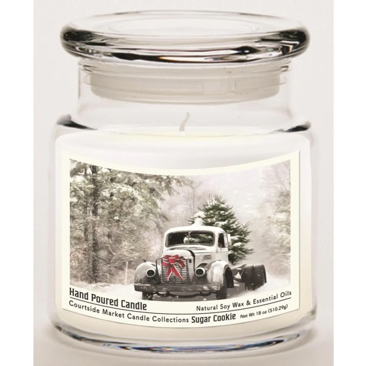 Courtside Market Candles | Candle W/ Essential Oils + Lid- Snowy Christmas Truck
