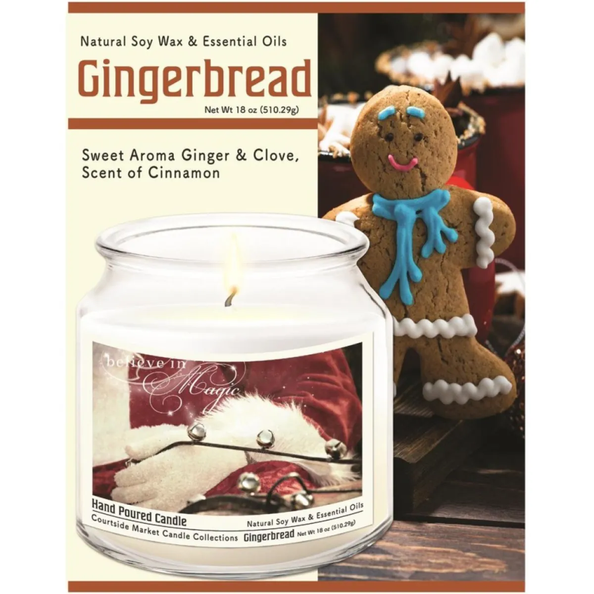 Courtside Market Candles | Candle With Essential Oils & Lid - Santa Wonderland