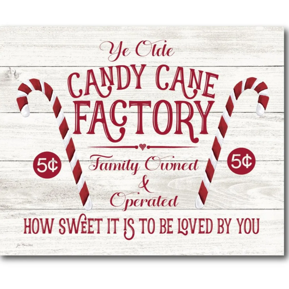 Courtside Market Indoor Decor | Candy Cane Factory 10.5" X 14" Wood Art