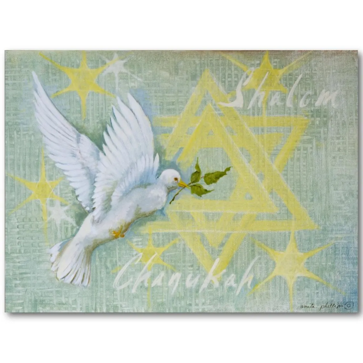 Courtside Market Indoor Decor | Canvas Wall Art - Peace Happy Hanukkah, 16" X 20"