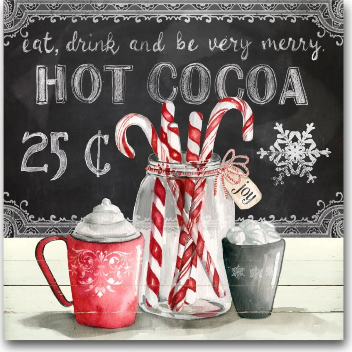 Courtside Market Indoor Decor | Canvas Wall Art - Peppermint Cocoa, 16" X 16"