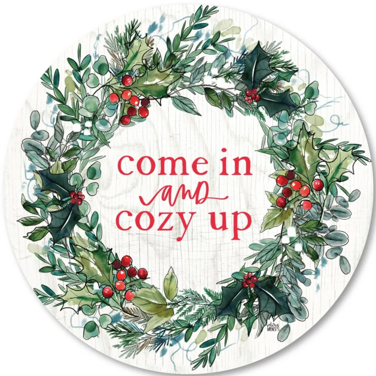 Courtside Market Indoor Decor | Come In And Cozy Up Reece 15"X15" Circular Board