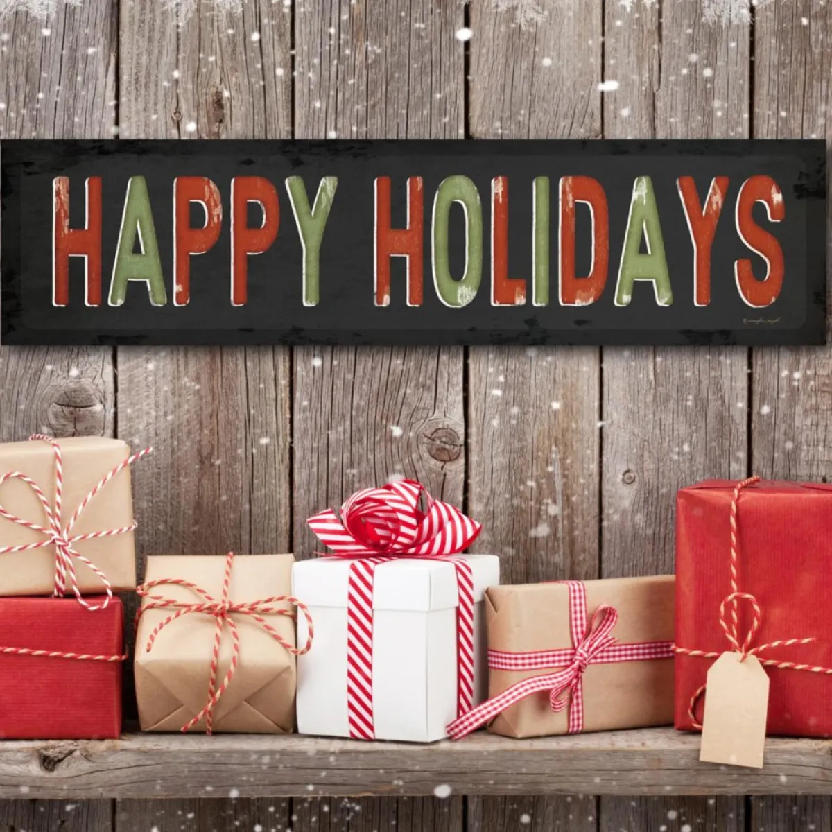 Courtside Market Indoor Decor | Happy Holiday 6"X24" Board Panel