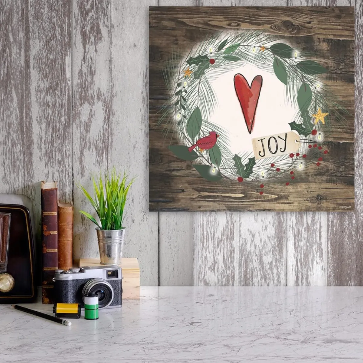 Courtside Market Indoor Decor | Holiday Love 14X14 Wood Art
