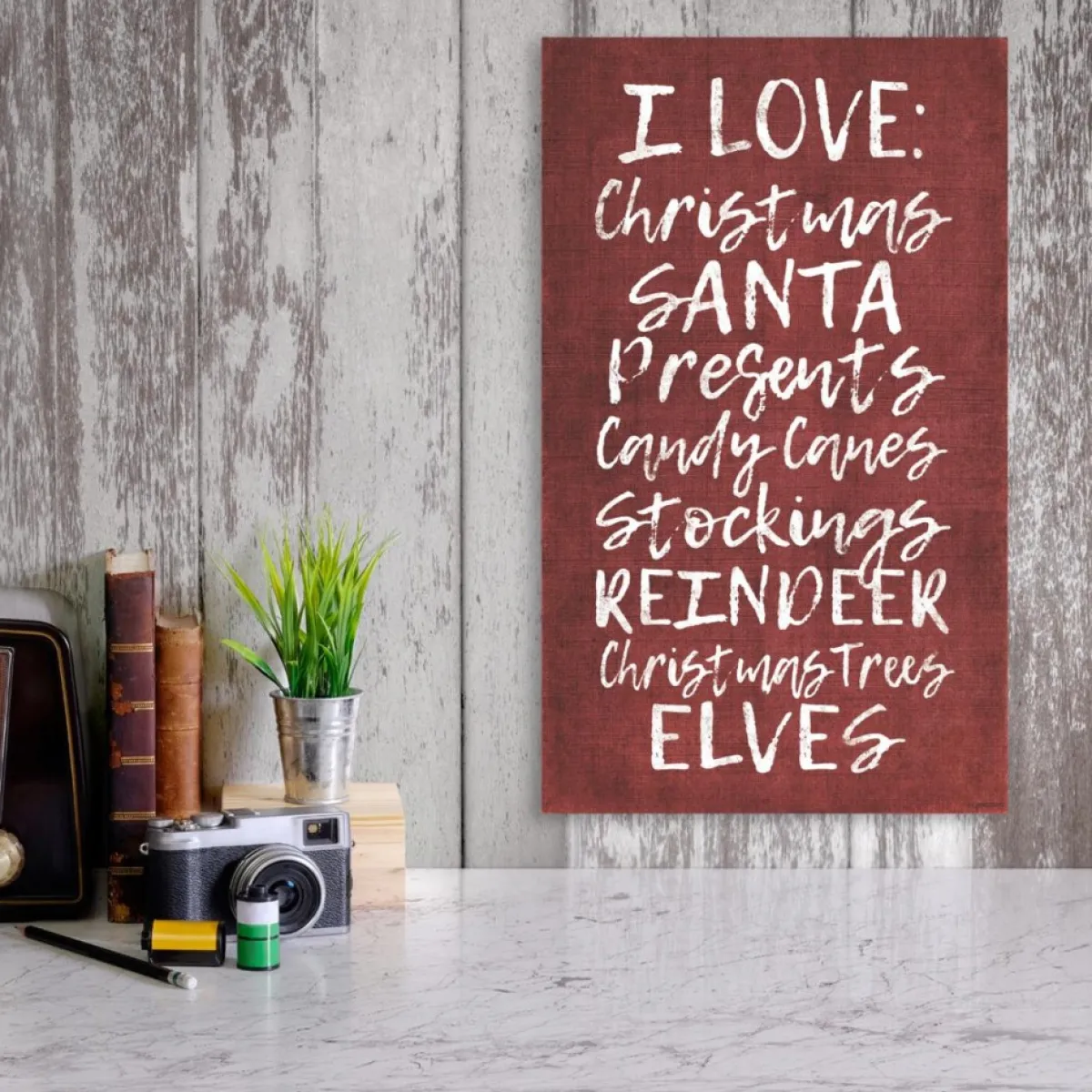 Courtside Market Indoor Decor | I Love Santa Canvas Wall Art