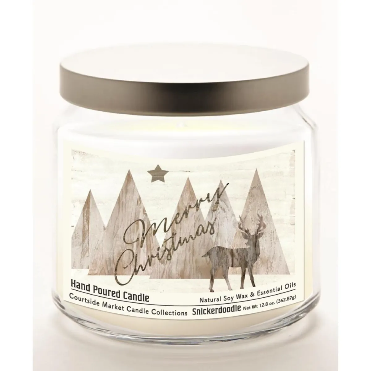 Courtside Market Candles | Merry Christmas Deer Infused Soy Candle In Glass Jar