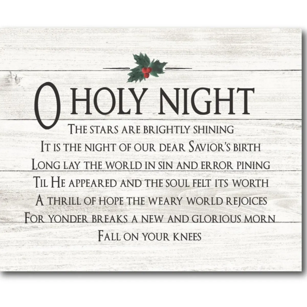 Courtside Market Indoor Decor | O Holy Night Fixed 10.5" X 14" Wood Art
