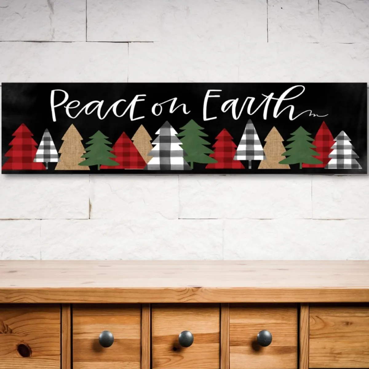 Courtside Market Indoor Decor | Peace On Earth 6"X24" Board Panel