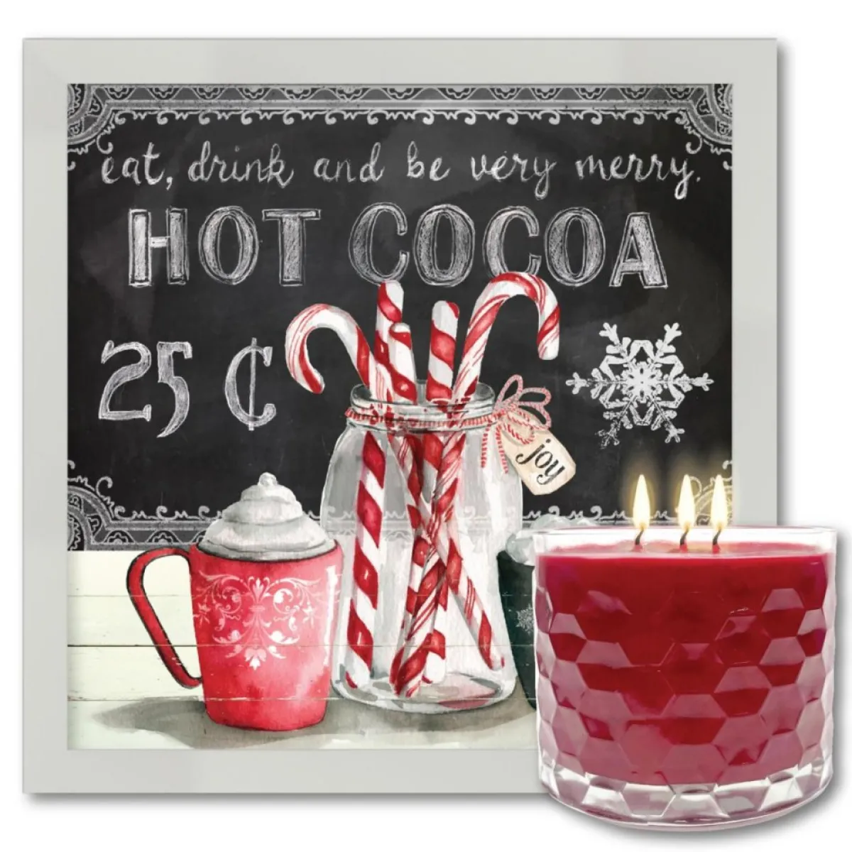 Courtside Market Candles | Peppermint Cocoa Artboard & 13.5 Oz. 3-Wick Candle