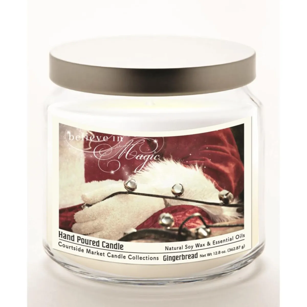 Courtside Market Candles | Santa Winter Wonderland Infused Wax Candle With Lid