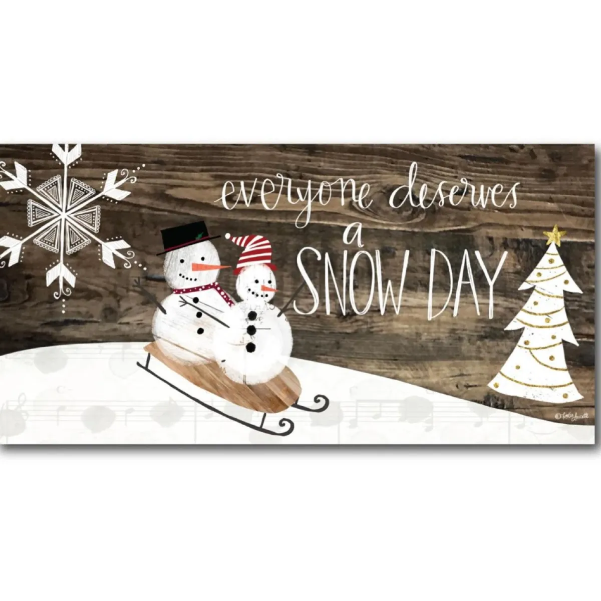 Courtside Market Indoor Decor | Snow Day 10.5" X 14" Wood Art