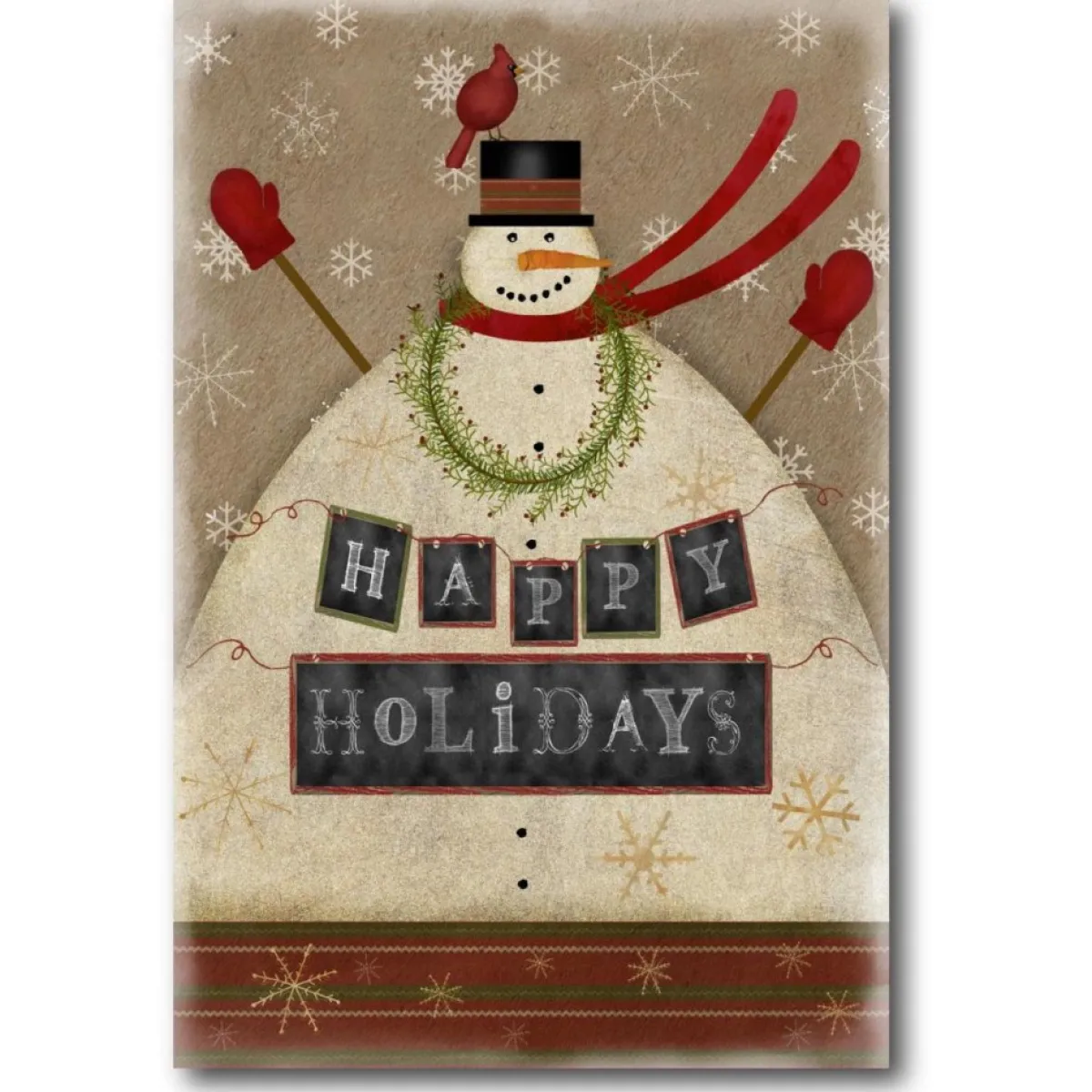 Courtside Market Indoor Decor | Snowman Happy Holidays Canvas Wall Art