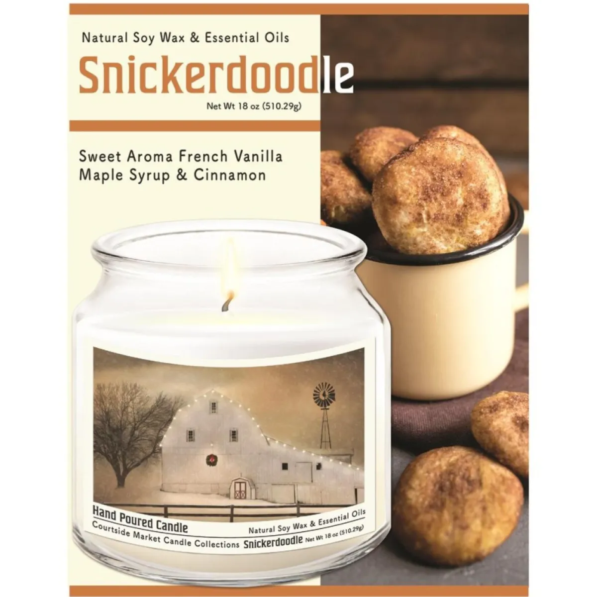 Courtside Market Candles | Soy Candle W/ Essential Oil + Lid- White Barn Holiday