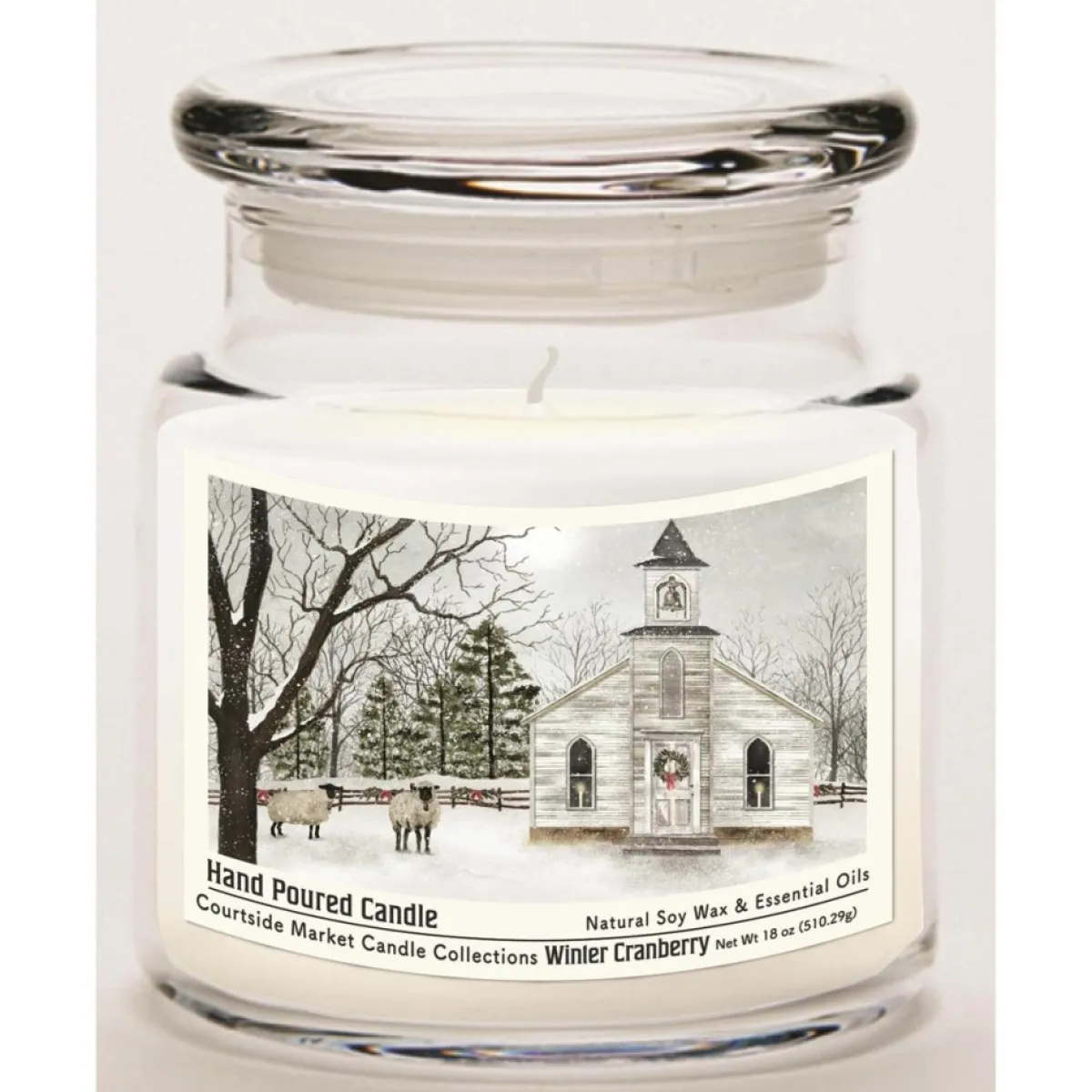 Courtside Market Candles | Soy Candle W/ Essential Oils + Lid - Christmas Chapel