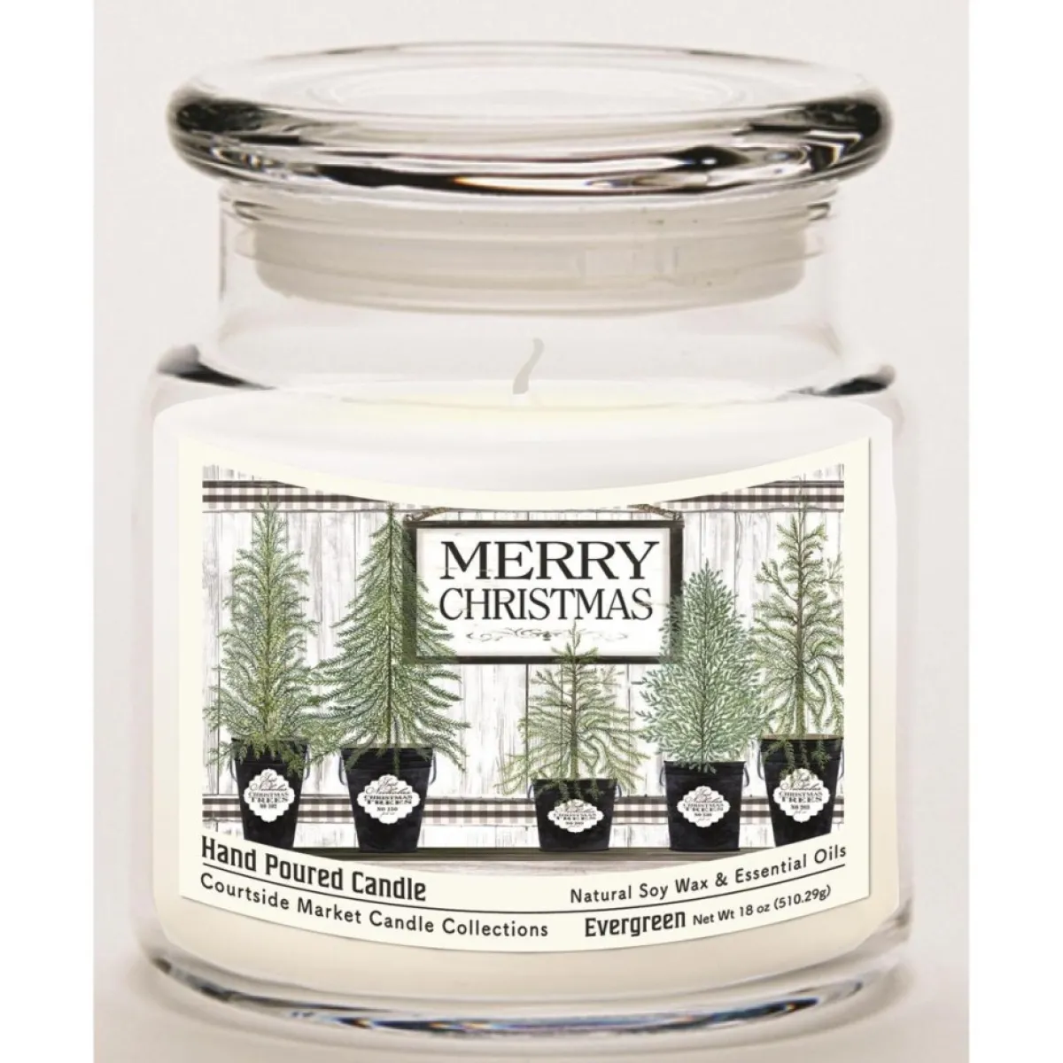 Courtside Market Candles | Soy Candle W/ Essential Oils + Lid - Merry Christmas