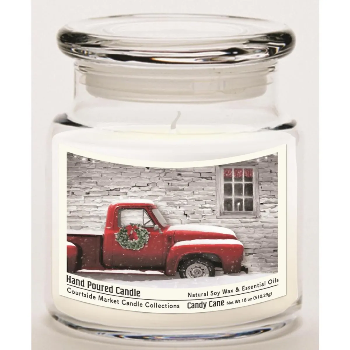 Courtside Market Candles | Soy Candle W/ Essential Oils + Lid- Red Pick-Up Truck