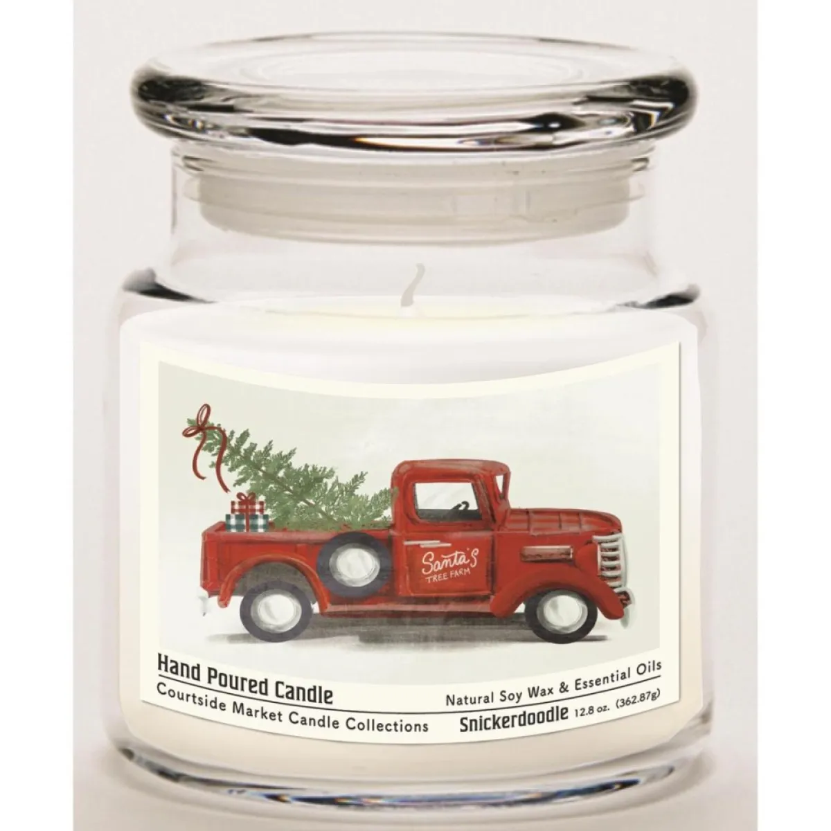 Courtside Market Candles | Soy Candle W/ Essential Oils + Lid- Santa's Tree Farm