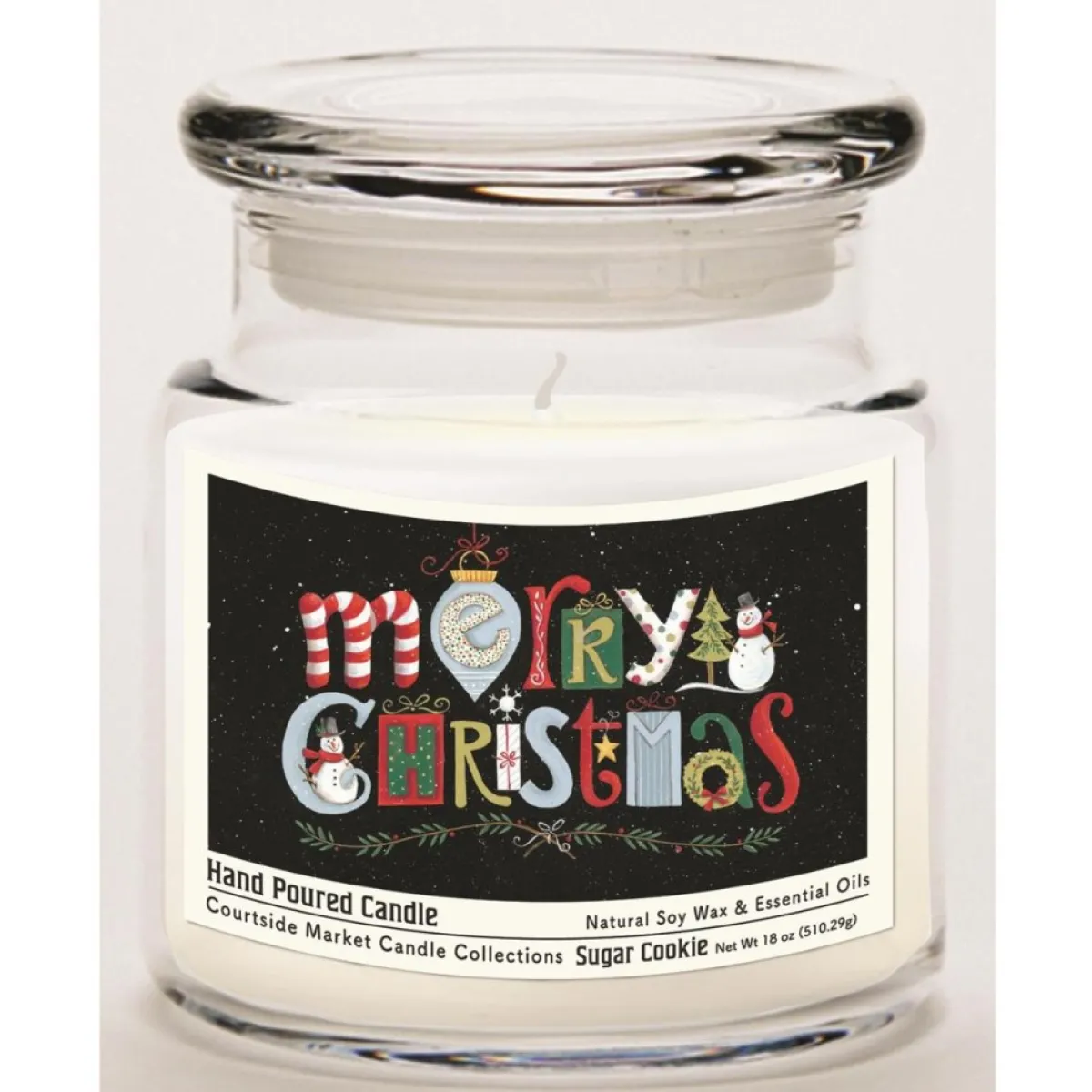 Courtside Market Candles | Soy Candle W/ Essential Oils + Lid-Merry Christmas