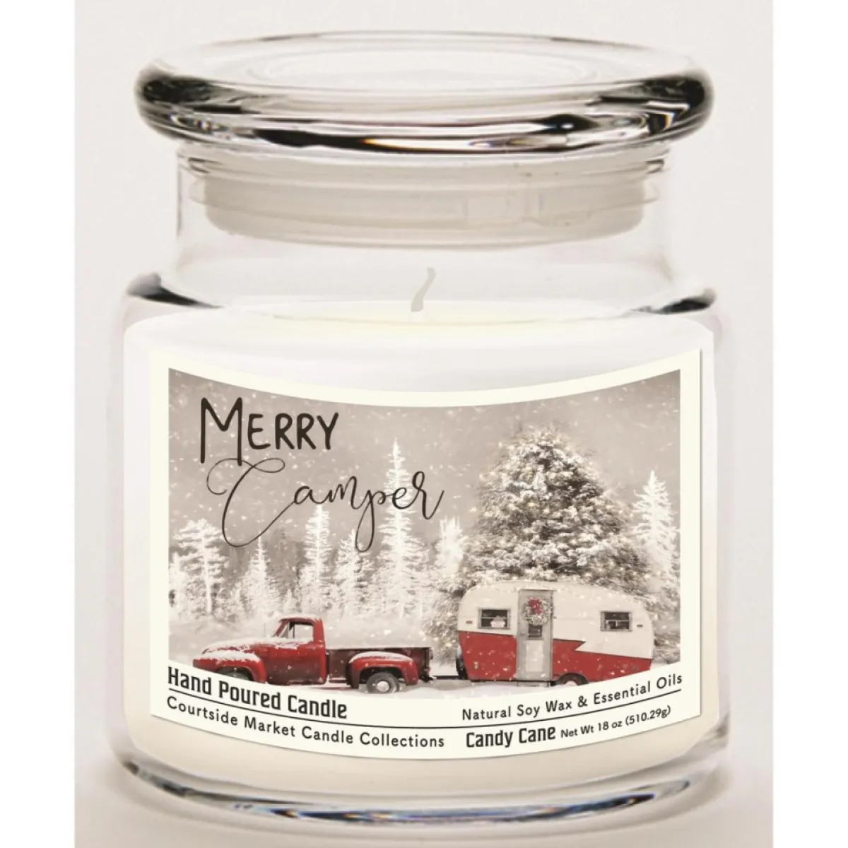 Courtside Market Candles | Soy Candle With Essential Oils + Lid - Merry Camper