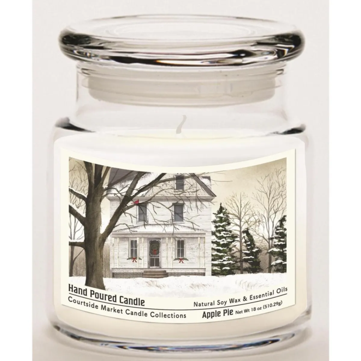 Courtside Market Candles | Soy Candle With Essential Oils + Lid- White Christmas