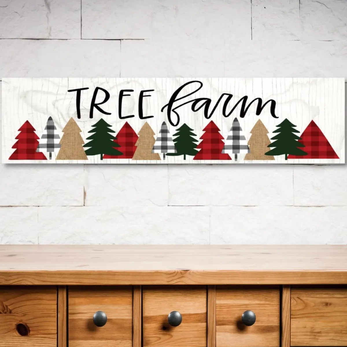 Courtside Market Indoor Decor | Trees Farm 6"X24" Board Panel