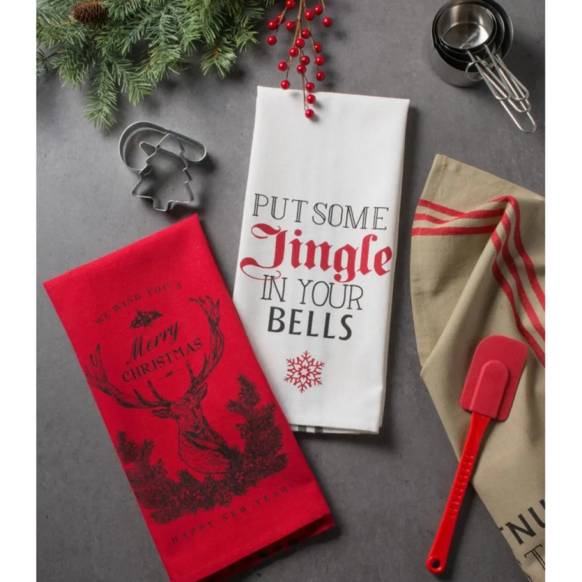 design_imports_holiday_stag_christmas_print_kitchen_towel_set_of__2.webp Design Imports Holiday Entertaining | Holiday Stag Christmas Print Kitchen Towel Set Of 3