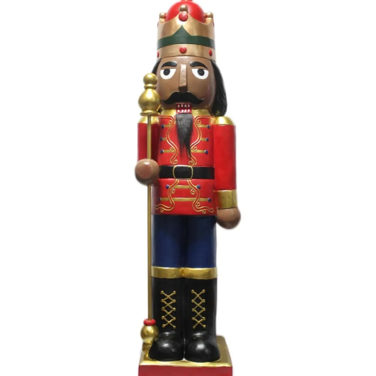 Fraser Hill Farm Indoor Decor | 48" African American Nutcracker Holding Staff Figure