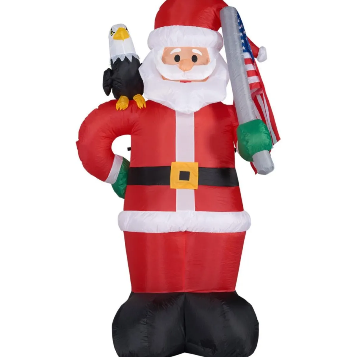 Fraser Hill Farm Outdoor Decor | 8' Americana Santa W Eagle And Flag Lit Inflatable