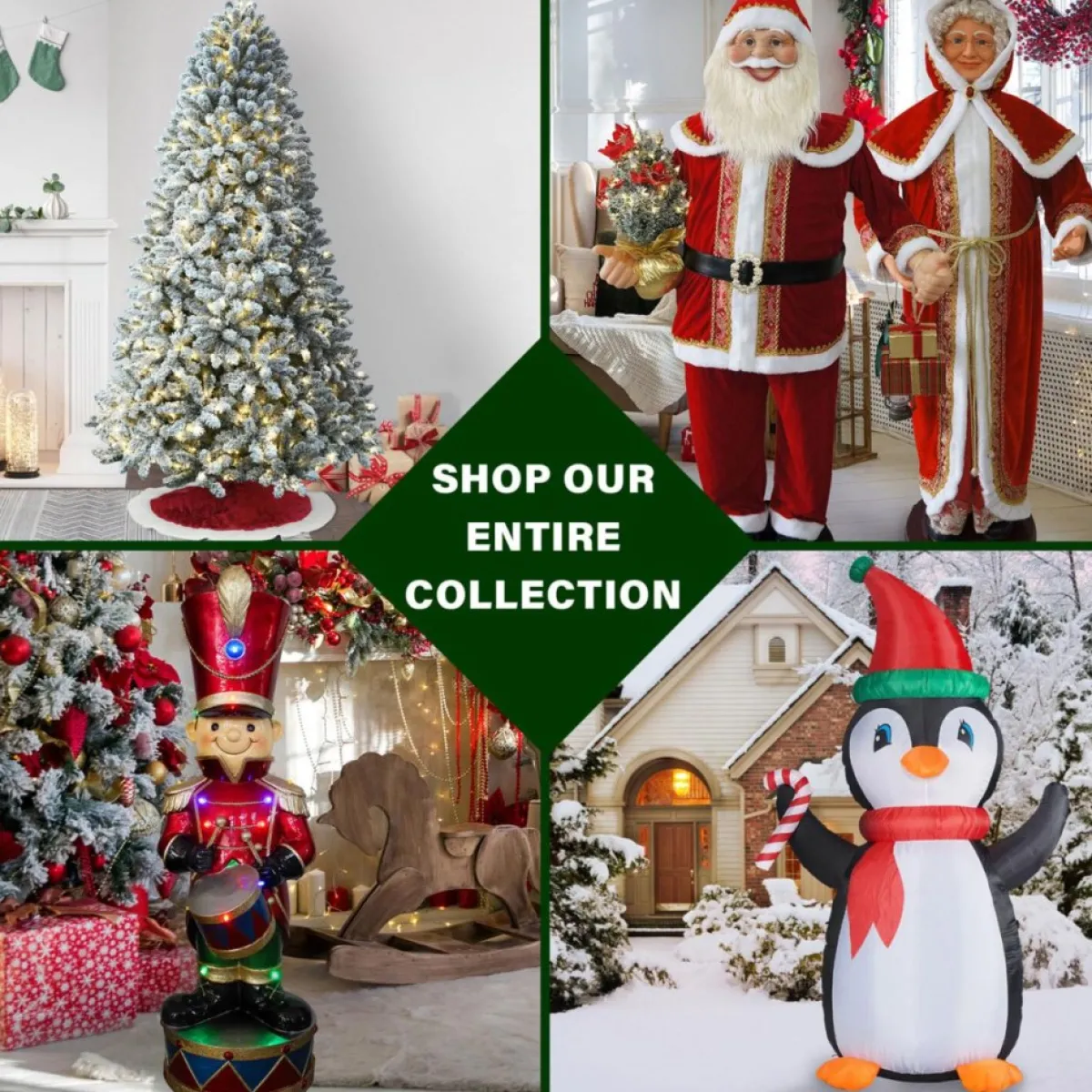 Fraser Hill Farm Outdoor Decor | 7-Ft. Pre-Lit Inflatable Santa's Workshop