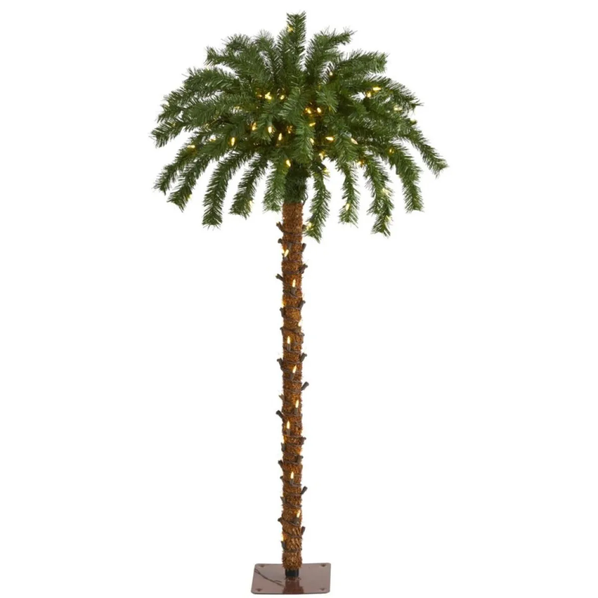 Nearly Natural Christmas Trees | 4 Ft. Christmas Palm Artificial Tree With 150 Warm White Led Lights