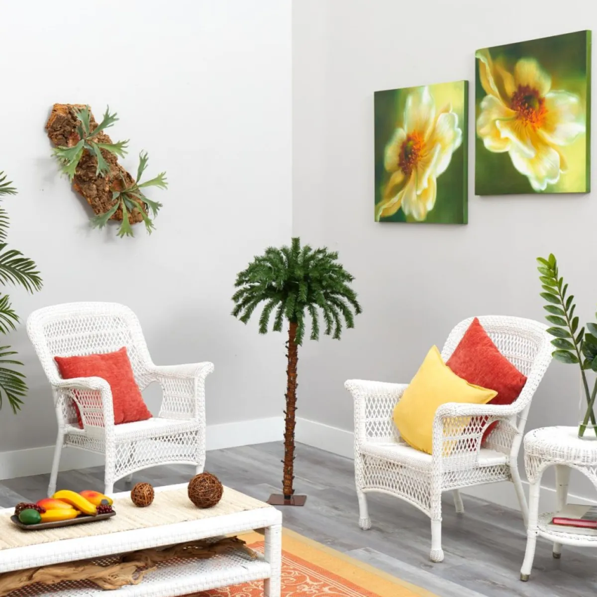 Nearly Natural Christmas Trees | 4 Ft. Christmas Palm Artificial Tree With 150 Warm White Led Lights