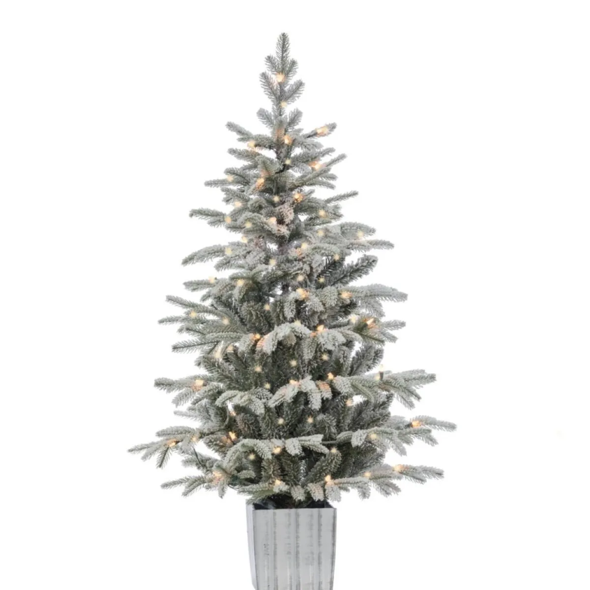 Gerson Indoor Decor | Company 4.5' Potted Lightly Flocked Iceland Fir With 70 Lights
