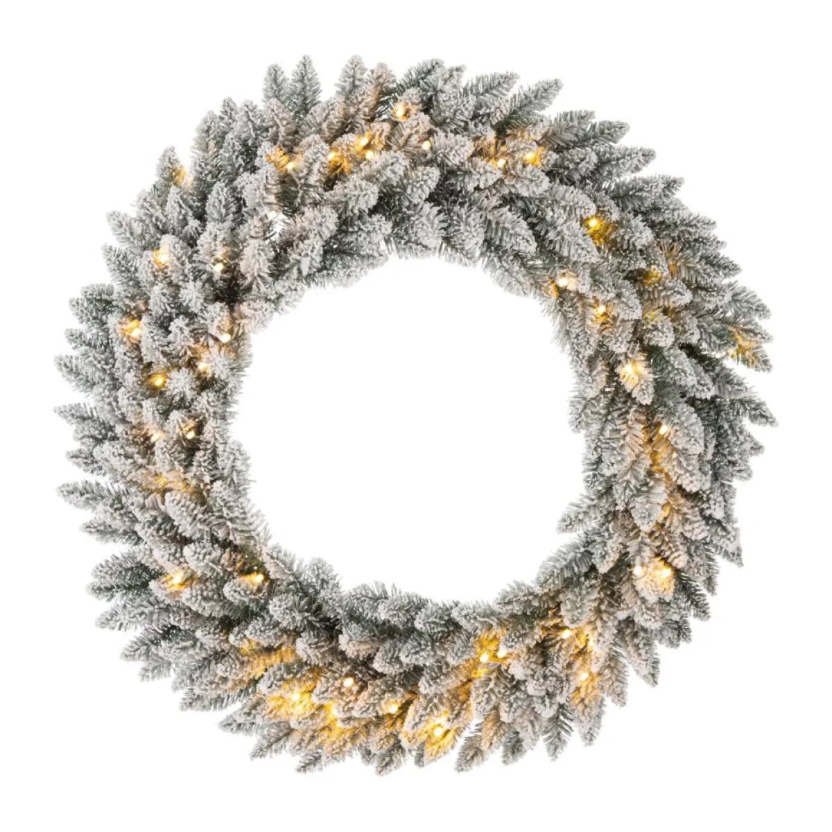 Glitzhome Wreaths, Garlands & More | 36" D Oversized Pre-Lit Snow Flocked Christmas Wreath