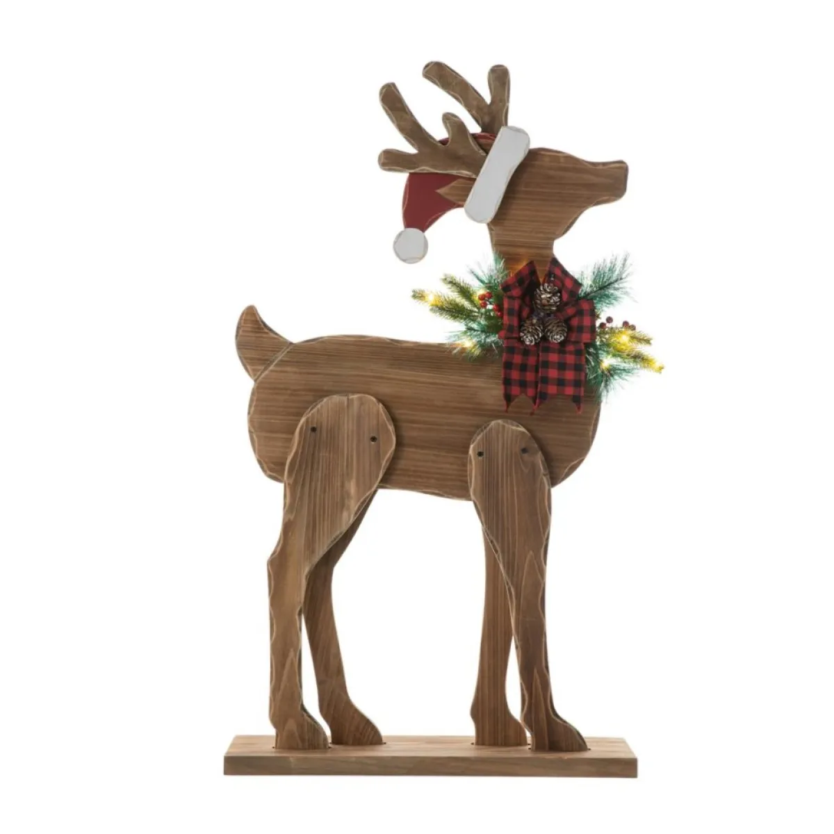 Glitzhome Outdoor Decor | 36" H Chunky Wood Reindeer Porch Decor