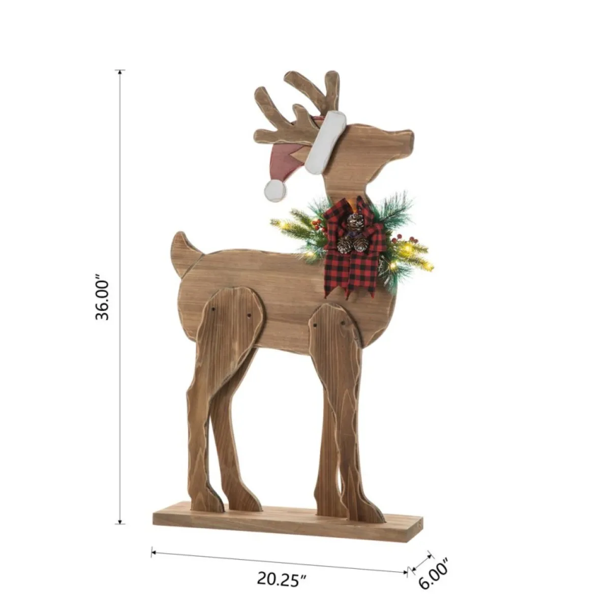 glitzhome__h_chunky_wood_reindeer_porch_decor_7.webp Glitzhome Outdoor Decor | 36" H Chunky Wood Reindeer Porch Decor