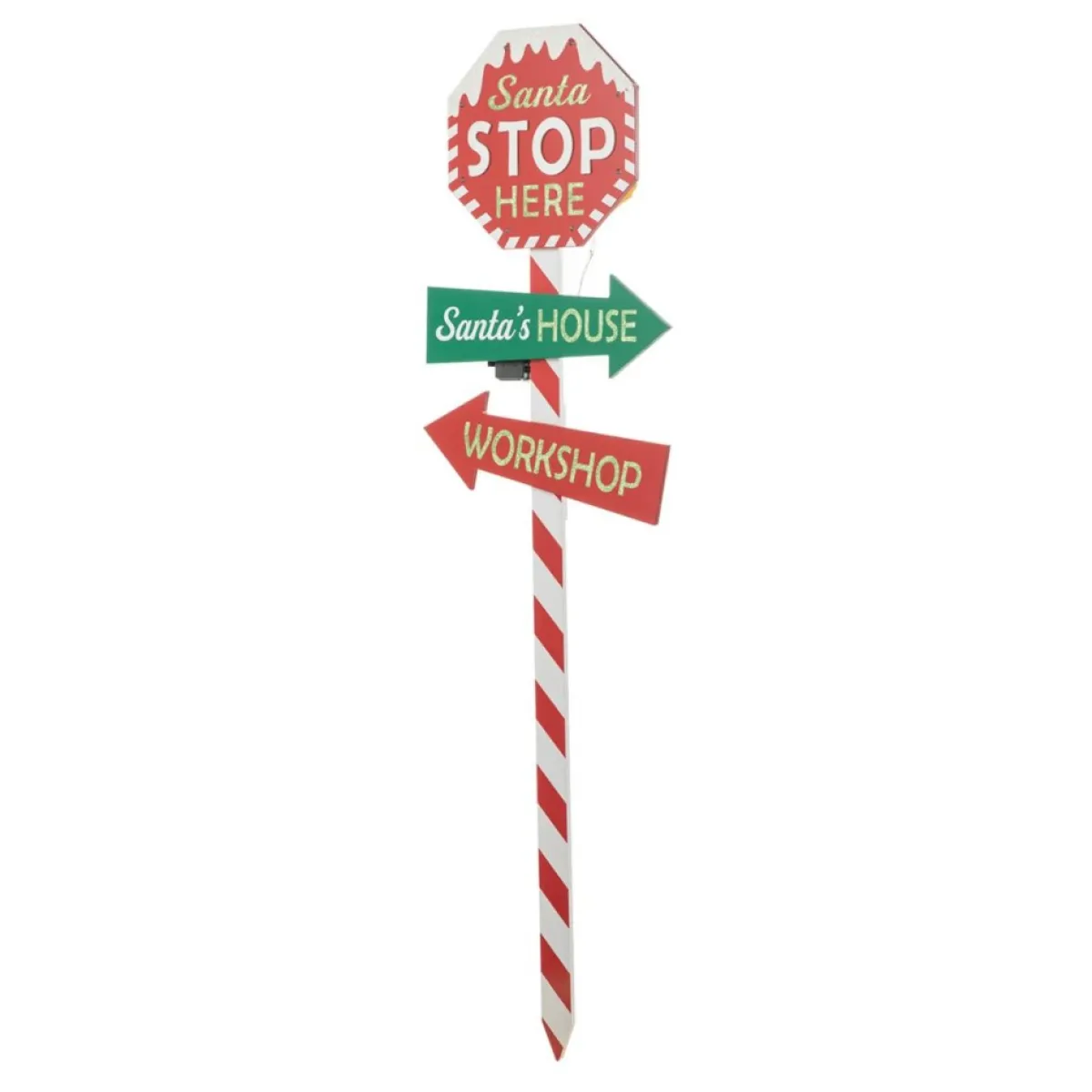glitzhome__h_led_wooden_yard_stake_written_with_santa_stop_here_2.webp Glitzhome Outdoor Decor | 41.75" H Led Wooden Yard Stake Written With Santa Stop Here