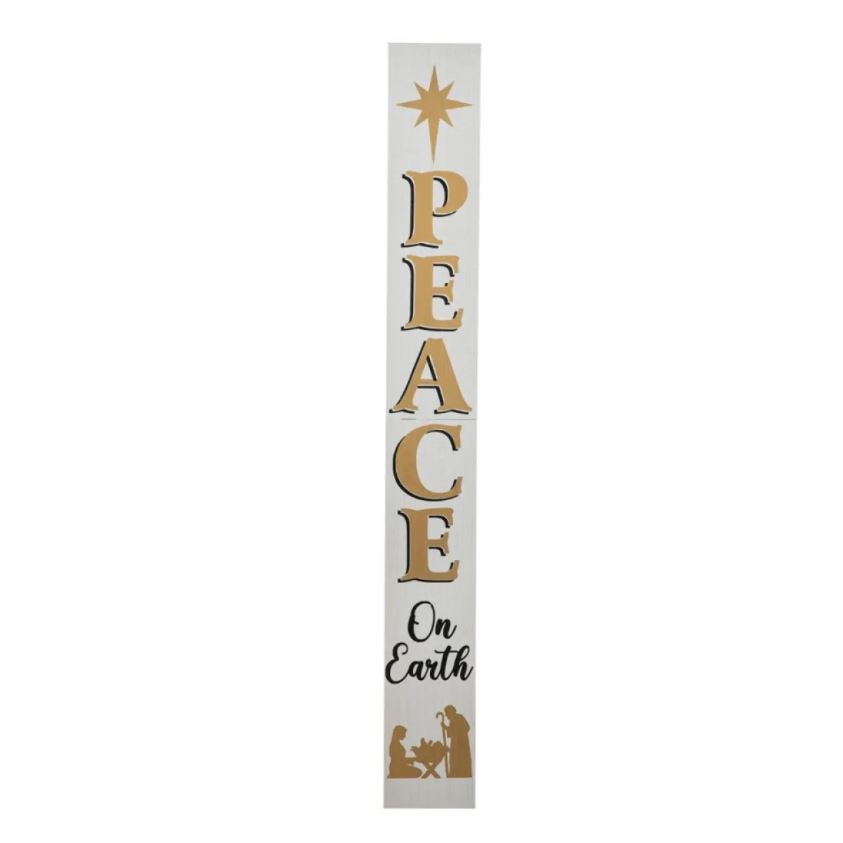 Glitzhome Outdoor Decor | 60" H Wooden Nativity Peace Porch Sign