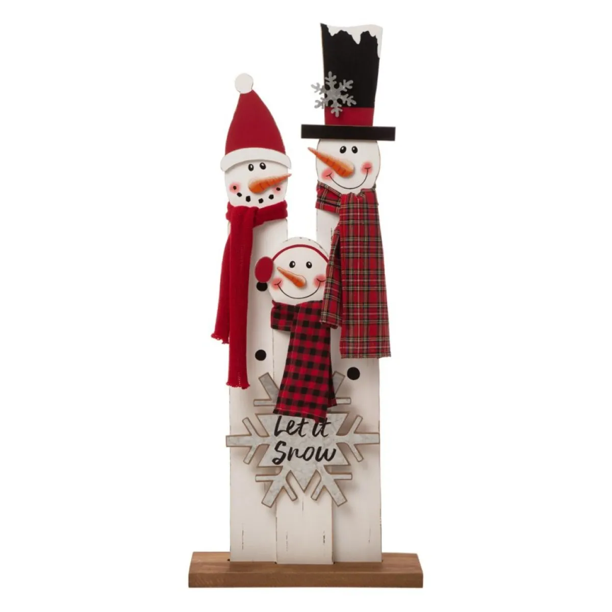 Glitzhome Outdoor Decor | 35.5" H Wooden Snowman Family Porch Decor