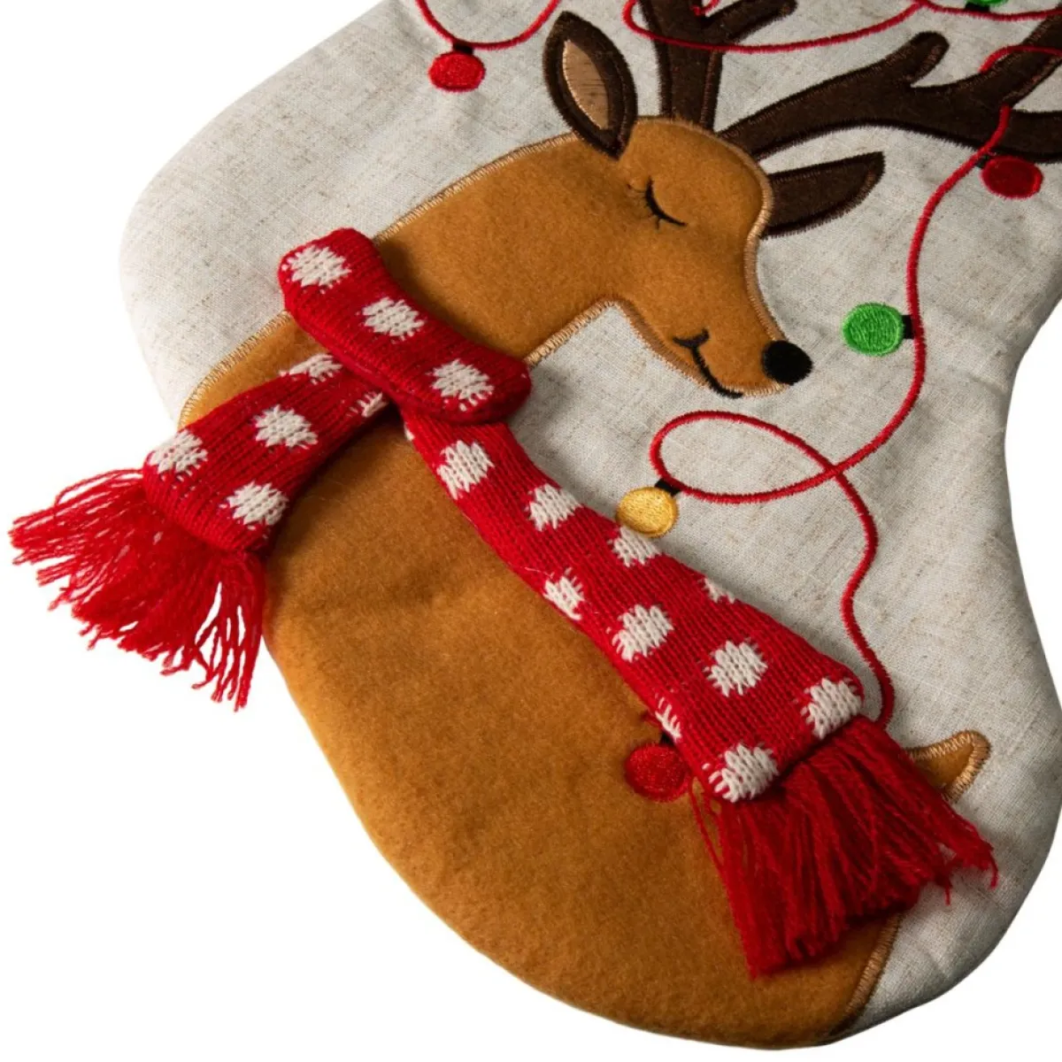 glitzhome__l_led_embroidered_linen_reindeer_christmas_stocking_12.webp Glitzhome Holiday Textiles | 21" L Led Embroidered Linen Reindeer Christmas Stocking