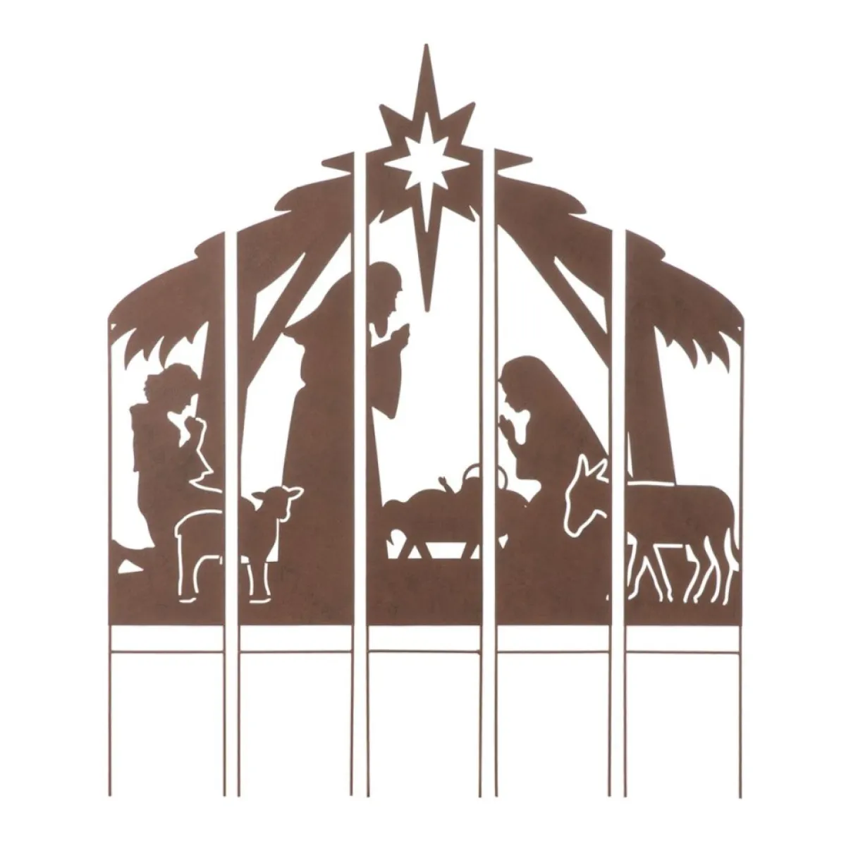 Glitzhome Outdoor Decor | 41.5" Metal Nativity Combo Yard Stake