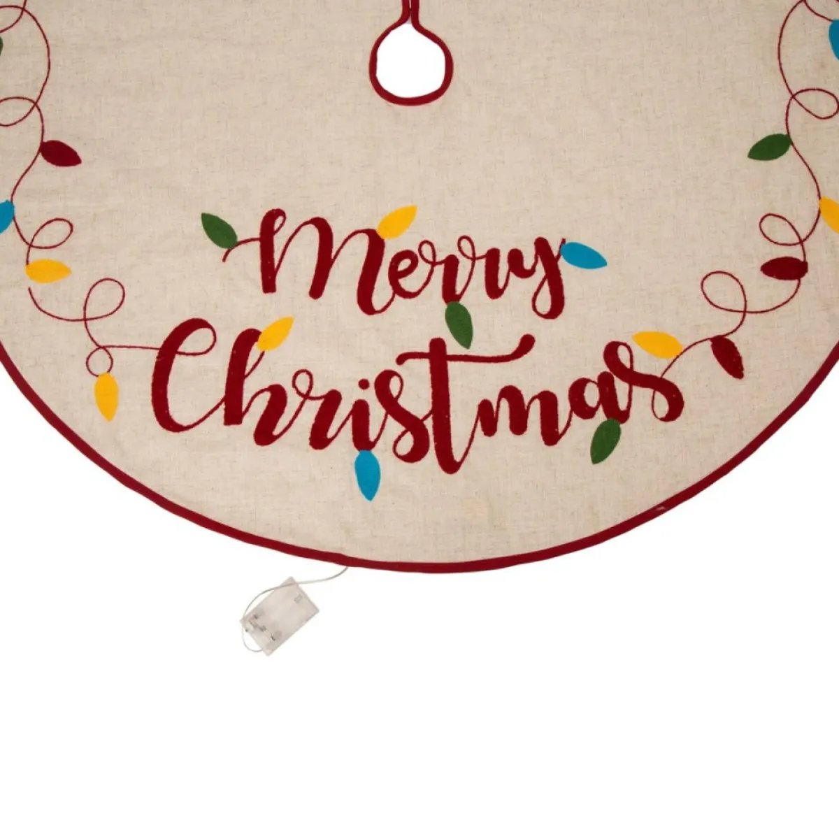 glitzhome_d_merry_christmas_embroidered_linen_christmas_tree_skirt_2.webp Glitzhome Holiday Textiles | 48"D Merry Christmas Embroidered Linen Christmas Tree Skirt