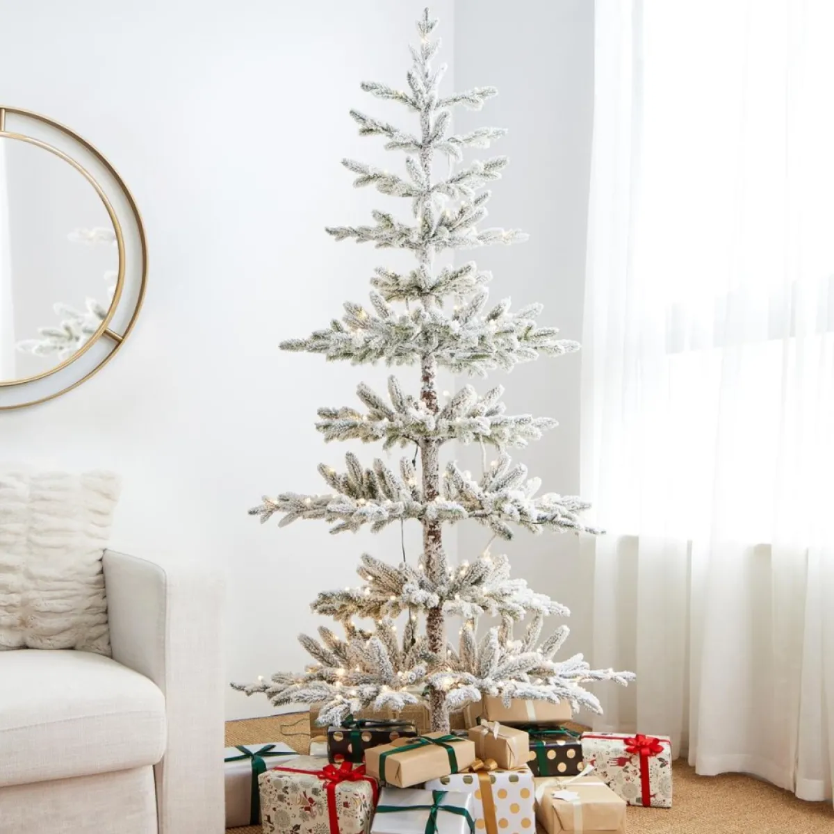 glitzhome_ft_deluxe_prelit_flocked_pine_artificial_christmas_tree_3.webp Glitzhome Christmas Trees | 6Ft Deluxe Pre-Lit Flocked Pine Artificial Christmas Tree