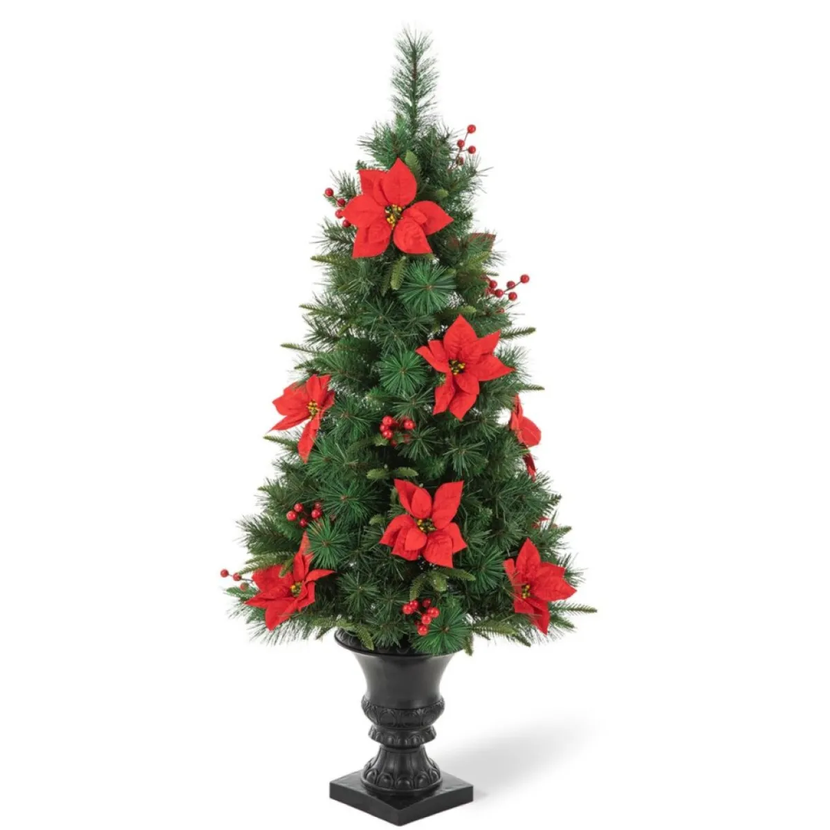 glitzhome_ft_prelit_poinsettia_artificial_christmas_porch_tree_7.webp Glitzhome Christmas Trees | 4Ft Pre-Lit Poinsettia Artificial Christmas Porch Tree