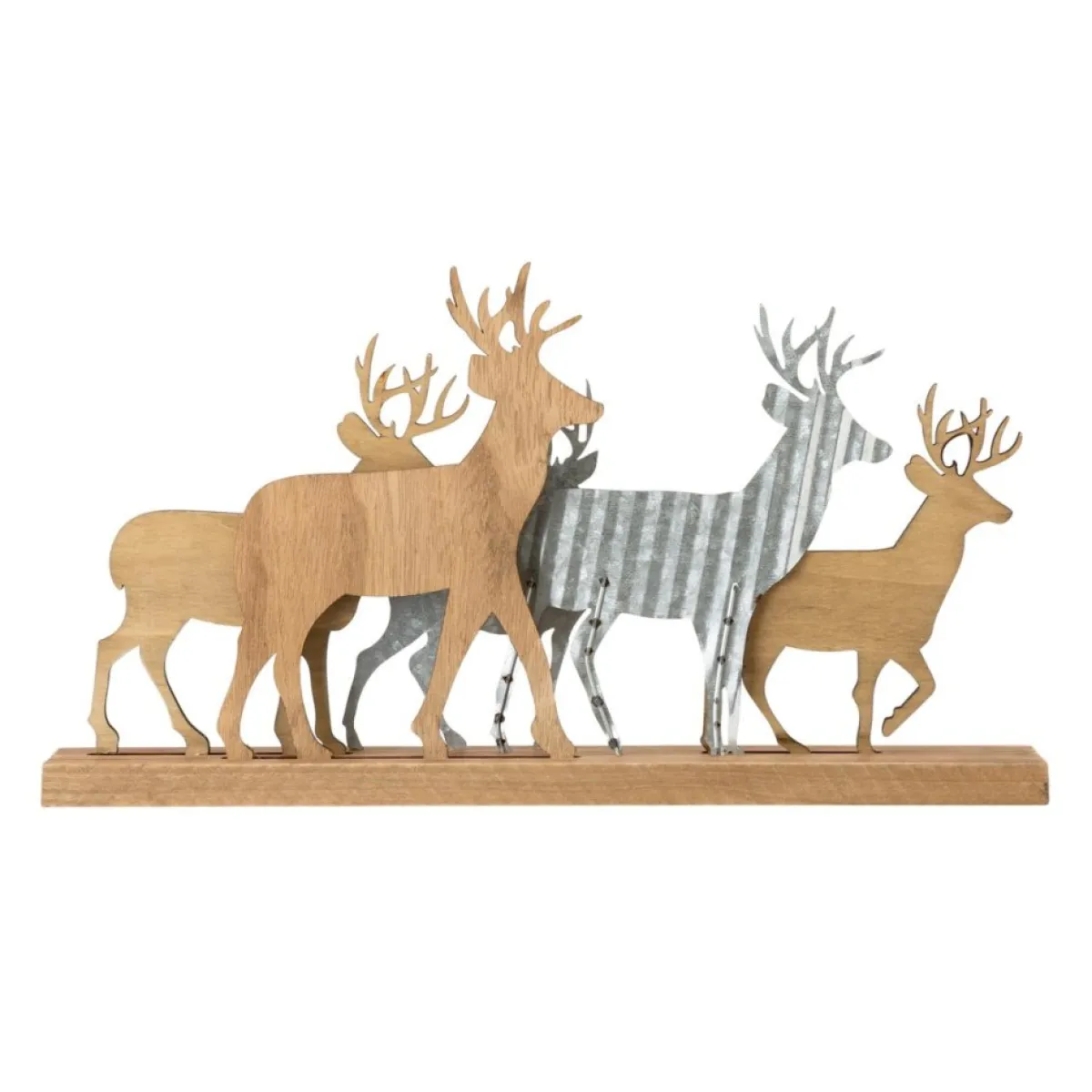 glitzhome_galvanized_metal_and_wooden_reindeer_table_decor_4.webp Glitzhome Indoor Decor | Galvanized Metal And Wooden Reindeer Table Decor
