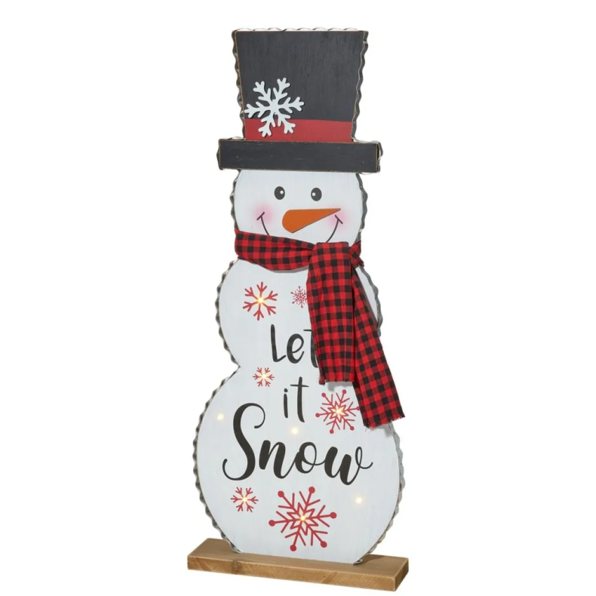 Glitzhome Outdoor Decor | 36"H Lighted Wooden Christmas Snowman Porch Decor